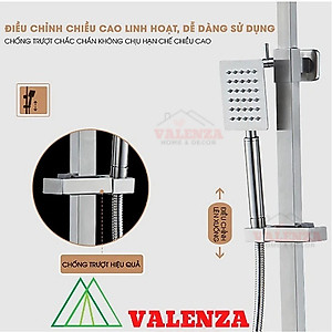 Bộ sen cây tắm đứng inox sus304 nóng lạnh Valenza  SCV-01 cao cấp