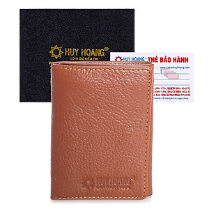 Bóp da bò Huy Hoàng 3 gấp loại nhỏ màu da, đen, nâu HT3136-37-38