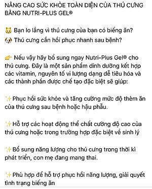 Nutri plus Gel - dinh dưỡng cao cấp cho chó mèo yếu và còi cọc 