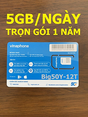Sim 4G Vinaphone 5GB/NGÀY (Gia hạn 50k/tháng) FREE Toàn bộ Data xem Youtube, Tiktok với tốc độ cao, MAX băng thông, Max dung lượng - Dùng Toàn Quốc - hàng chính hãng