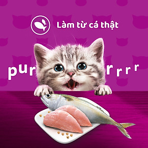 [Combo 12 Gói] Thức Ăn Cho Mèo Con WHISKAS Junior 2-12 months Vị Cá Thu 80g/Gói