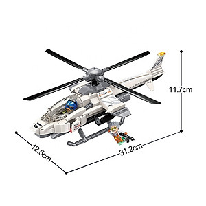 Đồ chơi lắp ráp mô hình máy bay trực thăng công kích QMAN 3211