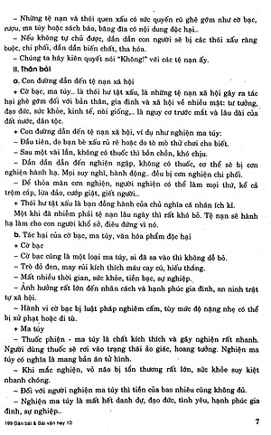 Sách 199 Dàn Bài Và Bài Văn Hay Lớp 10 (Tái Bản)