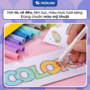 Bút lông màu Fiber Pen 20 màu Pastel Thiên Long Colokit rửa được an toàn sử dụng tô màu, vẽ tranh, calligraphy SWM-C008