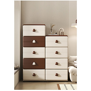 (Ngang 45cm) Tủ Đựng Đồ Đa Năng Hình Gấu Nâu 4/5 Tầng Cho Bé Bằng Nhựa Cao Cấp, Có Bánh Xe Tiện Dụng-Tủ Quần Áo