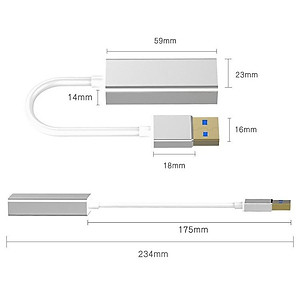 Cáp USB 3.0 to Lan Gigabit vỏ nhôm cao cấp