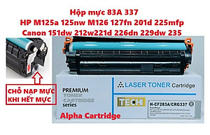Hộp mực 83A/337 Dành cho HP M125 125fw 125A M126 127 M127fw M201 Canon MF151dw 211 212w 221d 215 MF217w MF226dn MF229dw CÓ LỔ ĐỔ MỰC-Hàng chính hãng Alpha Cartridge