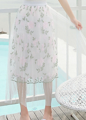 Chân Váy Ren Xòe Hoa Ba Lớp CV005 MayHomes