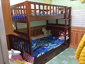 Giường Tầng Amit 1m4 Gỗ Tự Nhiên Nhập Khẩu Phù Hợp Cho Cả Trẻ Em Và Người Lớn