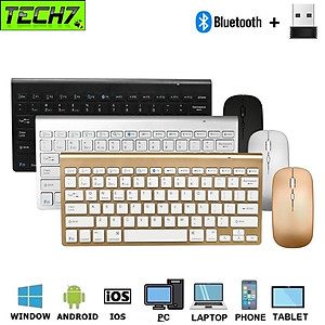 Bộ Bàn phím không dây mini K908 - đa kết nối bluetooth 5.0 + Usb wireless 2.4G cho máy tính laptop điện thoại