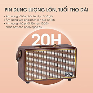Loa bluetooth QIXI SK-2025 - Loa nghe nhạc bọc da thiết kế cổ điển sang trọng - Hệ thống loa 2.1 công suất 20W âm thanh trầm ấm - Tích hợp cổng micro 6.5mm - Đầy đủ các cổng kết nối Bluetooth, AUX, USB, TF card - Dung lượng pin cao - Hàng nhập khẩu