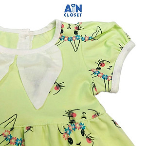 Bộ quần áo ngắn bé gái họa tiết Thỏ xanh cốm thun cotton - AICDBGUSCOJR - AIN Closet