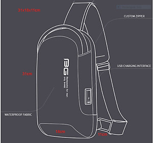 Túi đeo chéo đeo ngực nam cao cấp phong cách châu âu