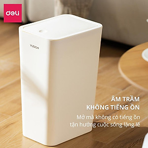 Thùng Rác Nắp Bật Nhấn Nút Thông Minh Deli - Tiết Kiệm Không Gian Nhựa PP Nguyên Sinh Hạn Chế Mùi Hôi Kháng Khuẩn Sọt Rác Văn Phòng Nhà Bếp - 1108 1109