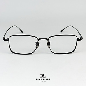 Gọng Kính Cận Giả Cận Nam Nữ Cao Cấp Titanium BLUE LIGHT, Mắt Chữ Nhật Nhỏ Dày Dặn, Nhẹ Dẻo Bạc, Đen