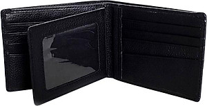 Ví Nam Viền Chỉ Huy Hoàng HT2129 (12.5 x 10 cm) - Đen