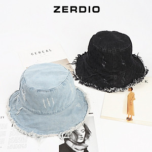 Nón vành tròn, Mũ bucket jean rách nam nữ phong cách cá tính