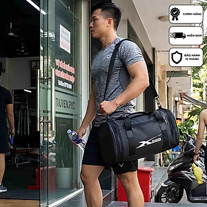 Túi Trống Đen Cao Cấp Thời Trang Xbags Xb 6001 – Ngăn Rộng, Ngăn Giày Riêng, Dây Đeo Êm Ái, Tiện Lợi Cho Du Lịch, Gym, Yoga!