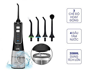  Máy Tăm Nước Cầm Tay Cho Người Niềng Răng LAICA PC4003 - ITALY - 3 Chế Độ - 4 Đầu Phụ - Sạc Pin