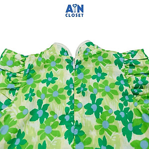 Đầm sườn xám bé gái họa tiết Hoa Xanh cotton - AICDBGLGVR21 - AIN Closet