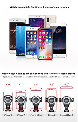 Giá đỡ điện thoại Ô tô Baseus Osculum Car Mount đầu kẹp điện thoại xoay 360 độ cao cấp - Hàng chính hãng