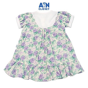 Đầm bé gái họa tiết Hoa hồng tím cotton - AICDBGGCSAV1 - AIN Closet