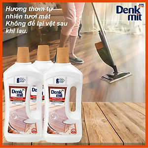 Nước lau sàn gỗ Denkmit Đức 1 lít sạch bóng, Đuổi côn trùng, Bảo vệ sàn gỗ bền đẹp