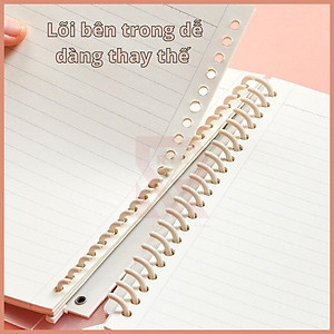 Sổ Tay Ghi Chép Gáy còng nhựa / Binder Gáy Lò Xo ghi chép 120 Trang - Màu Pastel - Có kèm giấy