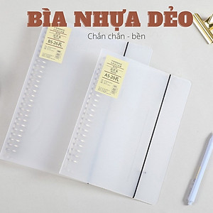 Bìa sổ tay bìa nhựa / Bìa gáy còng có thể thay lõi, ruột sổ  nhiều size A5-B5-A4 