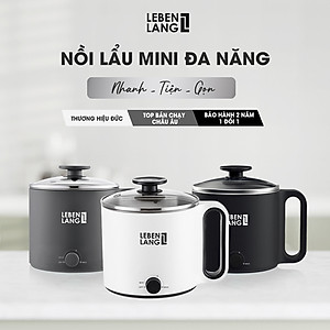 Nồi lẩu điện mini đa năng Lebenlang LBEC0808 1500ml - Hàng chính hãng