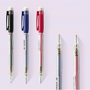 Bút chì kim Pentel Fiesta AX105 (0.5mm) và AX107 (0.7mm) trang bị đầu tẩy 4 màu lựa chọn