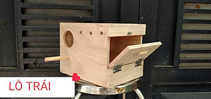 1 TỔ ĐẺ DÀNH CHO COCKATEIL, NGỰC HỒNG, GREENCHECK (GỖ THÔNG NGUYÊN KHỐI CAO CẤP)