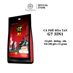 Trung Nguyên Legend - Cà phê sữa hòa tan G7 3in1 - Bịch 100 sticks x 16gr (gói dài)