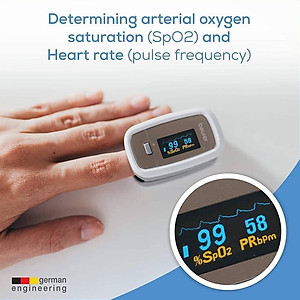 [Thương Hiệu Đức] Máy Đo Nồng Độ Oxy Trong Máu (Spo2) Và Nhịp Tim Beurer PO30 | Màn Hình LCD , Chức Năng Dải Sóng Điện Tim Đồ