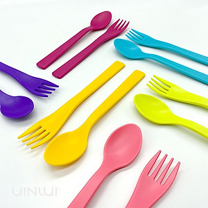 Bộ thìa dĩa ăn dặm an toàn cho bé - Set thìa & dĩa 2 món UINLUI