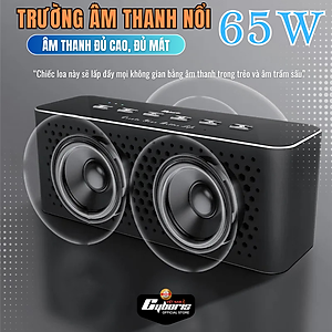 Loa Nghe Nhạc Bluetooth Cyboris T3, Loa siêu Bass Công suất 65W, Chống nước IPX5, Pin 6600mAh. Hàng Chính Hãng