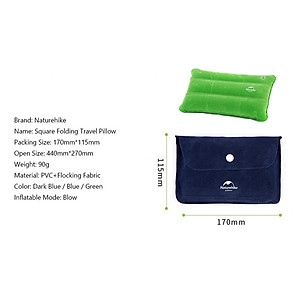 Đồ cắm trại gối hơi gấp gọn siêu nhẹ Naturehike campoutvn NH18F018-Z du lịch dã ngoại văn phòng chất liệu An Toàn A354