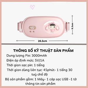 Máy Massage Làm Ấm Bụng, Đai Đeo Giảm Đau Bụng Kinh Nguyệt, Làm Ấm Tử Cung Cho Phụ Nữ Đến Kì 3 CHẾ ĐỘ