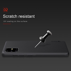 Ốp Lưng Sần chống sốc cho Samsung Galaxy A71 hiệu Nillkin Super Frosted Shield (Đính kèm giá đỡ hoặc miếng dán từ tính) - Hàng Chính Hãng