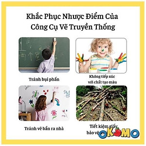 Bảng viết tự xóa LCD 8.5 Inch đơn sắc, đồ chơi giáo dục cho bé thông minh, phát triển trí tuệ OKOMO