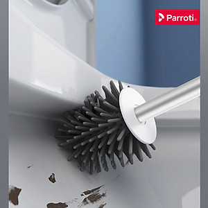 Cọ bồn cầu silicon, cọ toilet nhà vệ sinh 2 trong 1, có thể treo tường và cây gắp tóc Parroti Silicon SL02