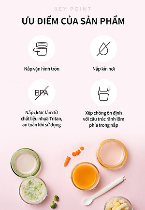 Bộ 3 hộp thủy tinh đựng thực phẩm cho bé LocknLock Baby Food container LLG542S3IVY - 280ml, Nắp vặn chống tràn, chất liệu không BPA an toàn cho trẻ em, có vạch chia - Hàng chính hãng