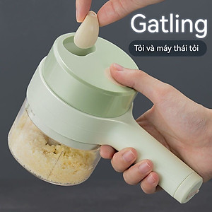 Máy xay mini cầm tay 3 trong 1 (máy xay nghiền tỏi ớt, rau củ, sinh tố;, máy nạo gọt hoa quả; máy cắt sợi, thái lát đồ ăn) dễ dàng vệ sinh - Chính hãng MINIIN (Giao màu ngẫu nhiên)