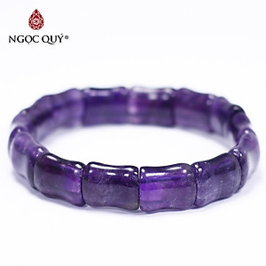  Vòng tay đá thạch anh tím đốt trúc 14.5x11.5mm mệnh hỏa. thổ - Ngọc Quý Gemstones