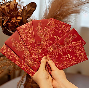 SET 60 Bao Lì Xì Tết 2026 Cao Cấp – Họa Tiết Hoa Vàng Sang Trọng – Bộ Lì Xì Tết Đỏ May Mắn - HÀNG CHÍNH HÃNG MINIIN