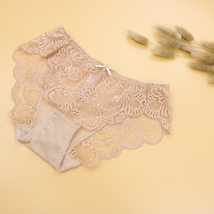 Quần Lót Nữ Ren Cạp Vừa Luperi LU3QL730 Dáng Bikini Mềm Mịn, Co Giãn, Không Lằn Mông, Kháng Khuẩn, Khử Mùi Tốt