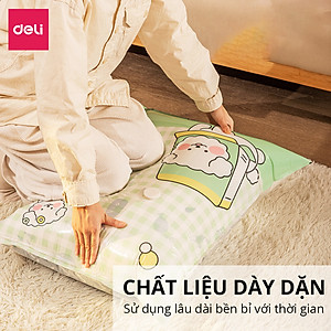 [KHÔNG CẦN DÙNG BƠM] Túi Hút Chân Không Đựng Quần Áo Chăn Ga Gối , Thú Bông Deli - Loại Dày Cao Cấp Bọc Để Chăn Màn 2 Lớp Khóa Zip Chống Rò Rỉ Hơi Bảo Vệ Quần Áo, Chăn Ga Khỏi Ẩm, Nấm Mốc, Chống Nước Tuyệt Đối