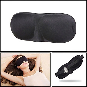 Bịt Che Mắt Ngủ 3D Kèm Bịt Tai Văn Phòng, Trên Xe Ô tô, Máy Bay, Thoáng Khí, Mềm Mại Cho Giấc Ngủ Ngon, Mặt Nạ Ngủ. Du Lịch Dã Ngoại Phượt Thiền MÀU ĐEN