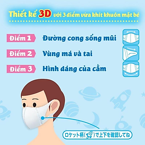 Bộ 6 Khẩu trang dành cho bé Unicharm 3D Mask Kid gói 5 cái/gói