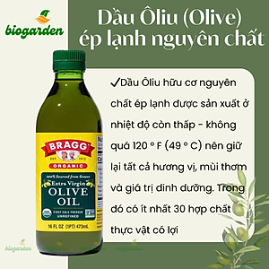 Dầu ô liu siêu nguyên chất Extra Virgin Ép Lạnh Hữu Cơ Bragg